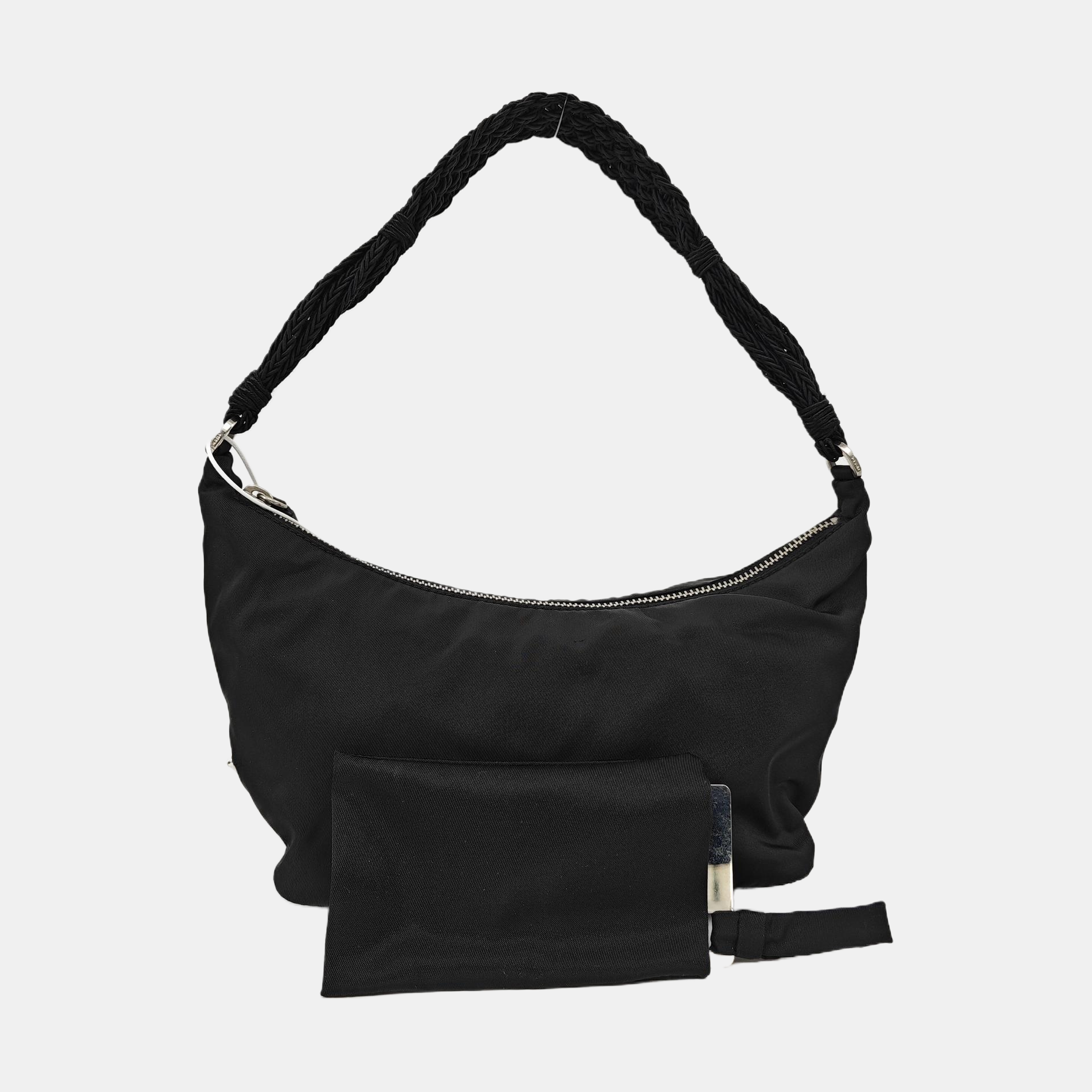 Nylon Top Handle Bag Black