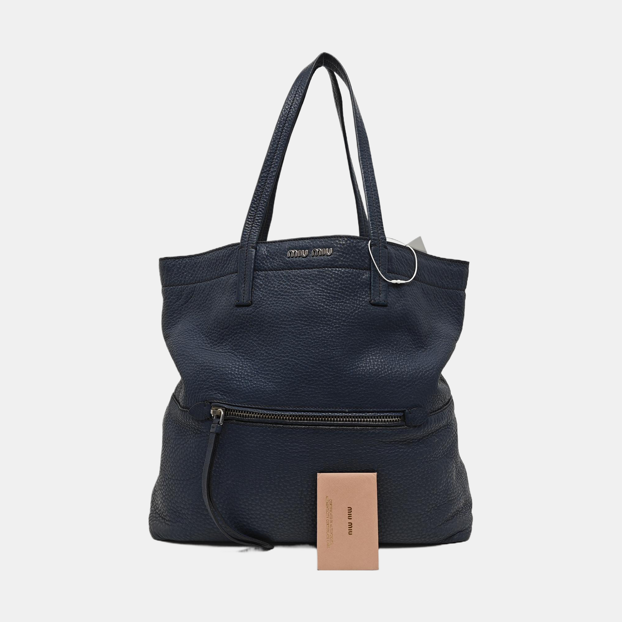 Calfskin Tote Bag Blue