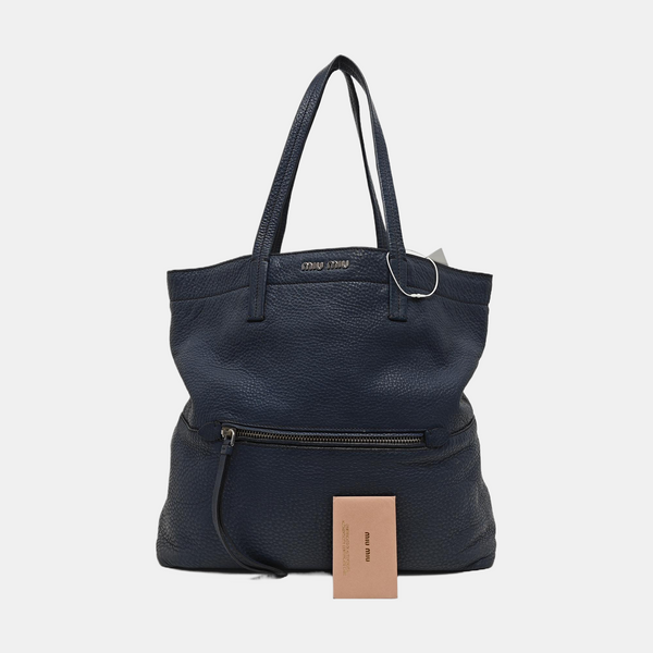 Calfskin Tote Bag Blue
