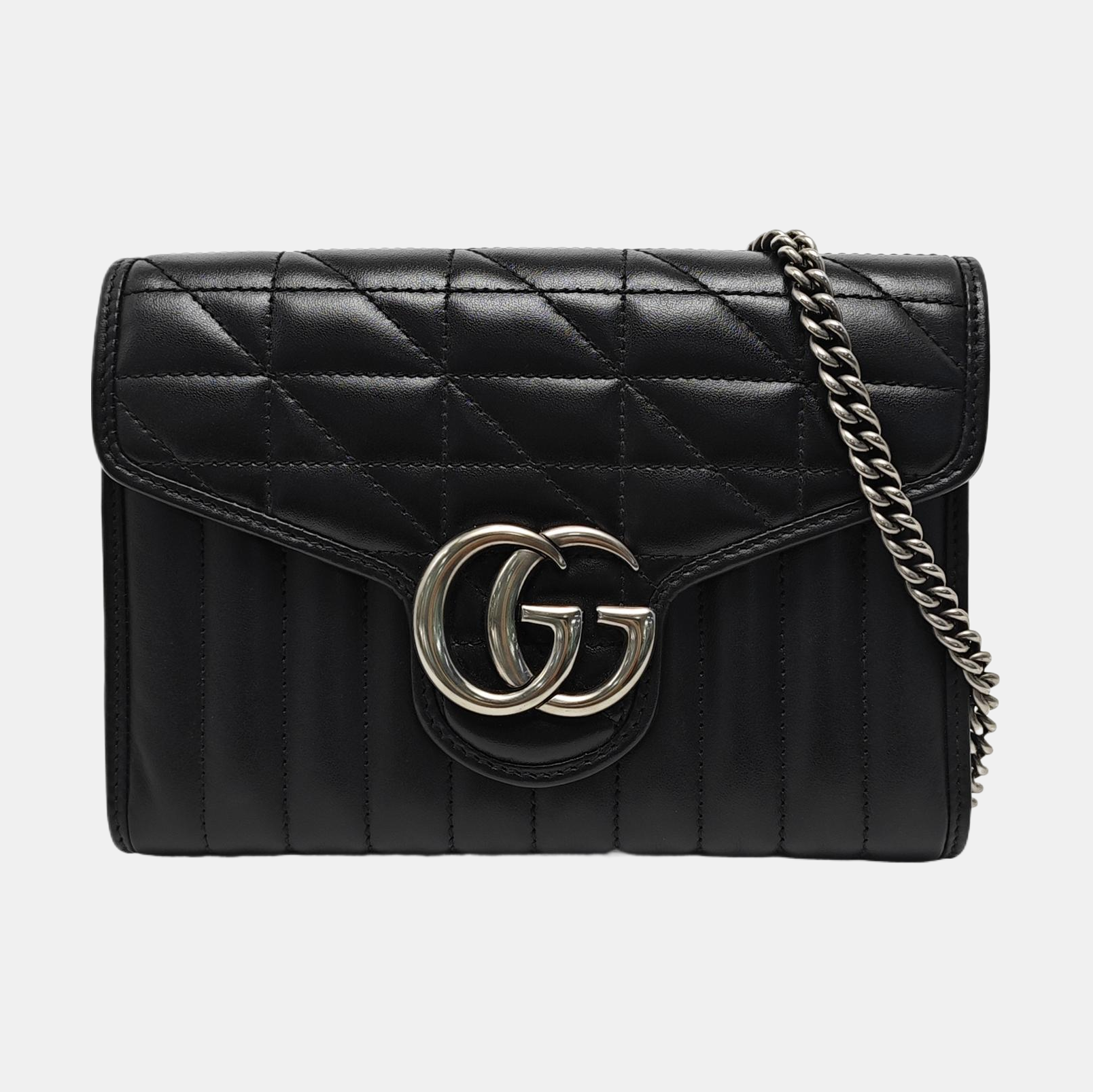 GG Marmont Mini Quilted Calfskin Black
