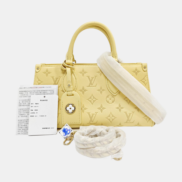 ONTHEGO EAST WEST PM Monogram Calfskin Yellow