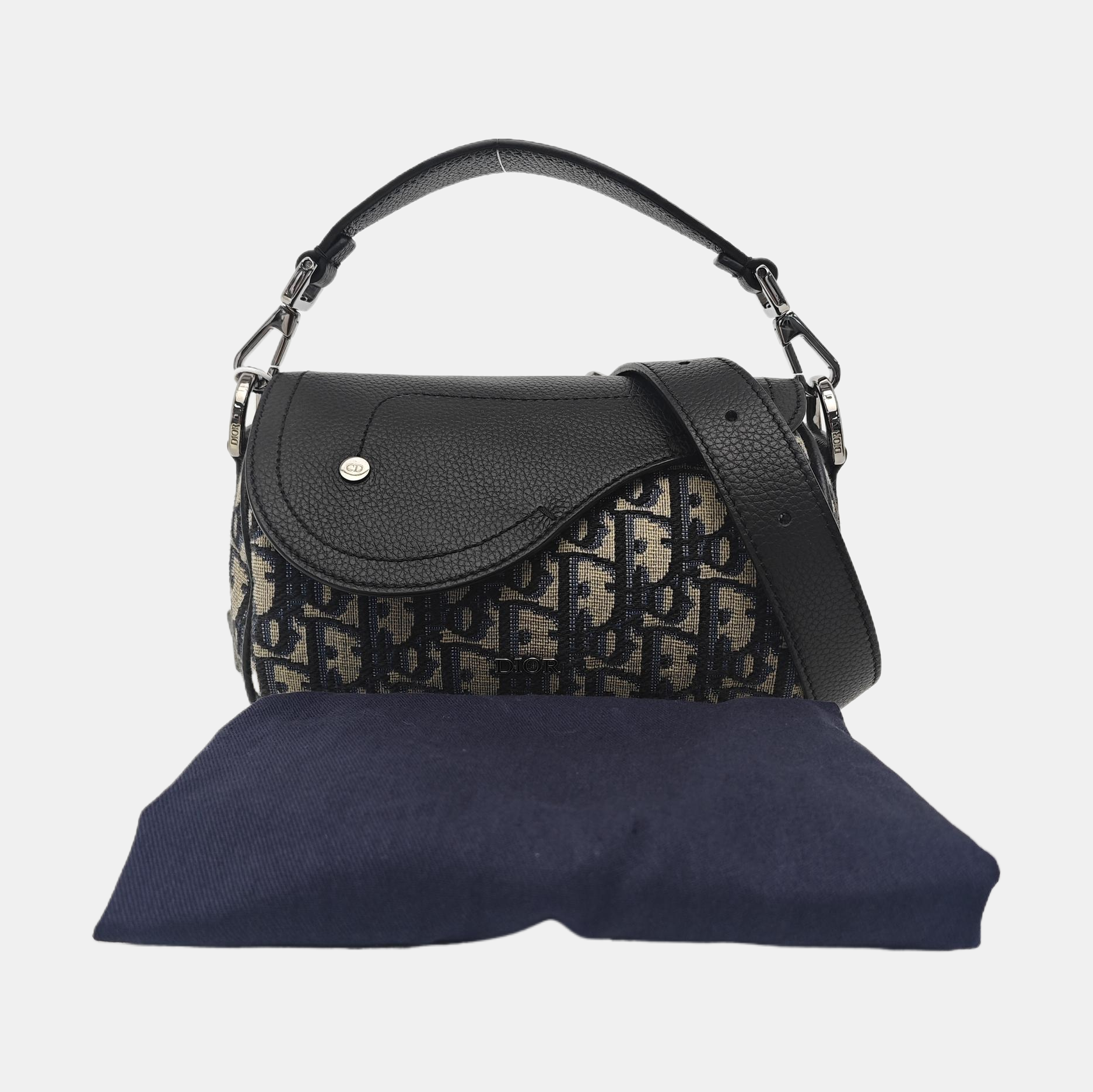 Saddle Mini Oblique Canvas Blue