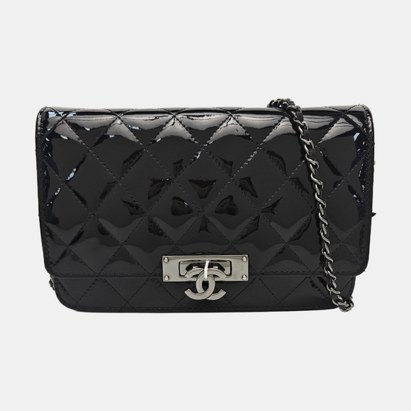 Quilted Calfskin Shoulder Bag Black
