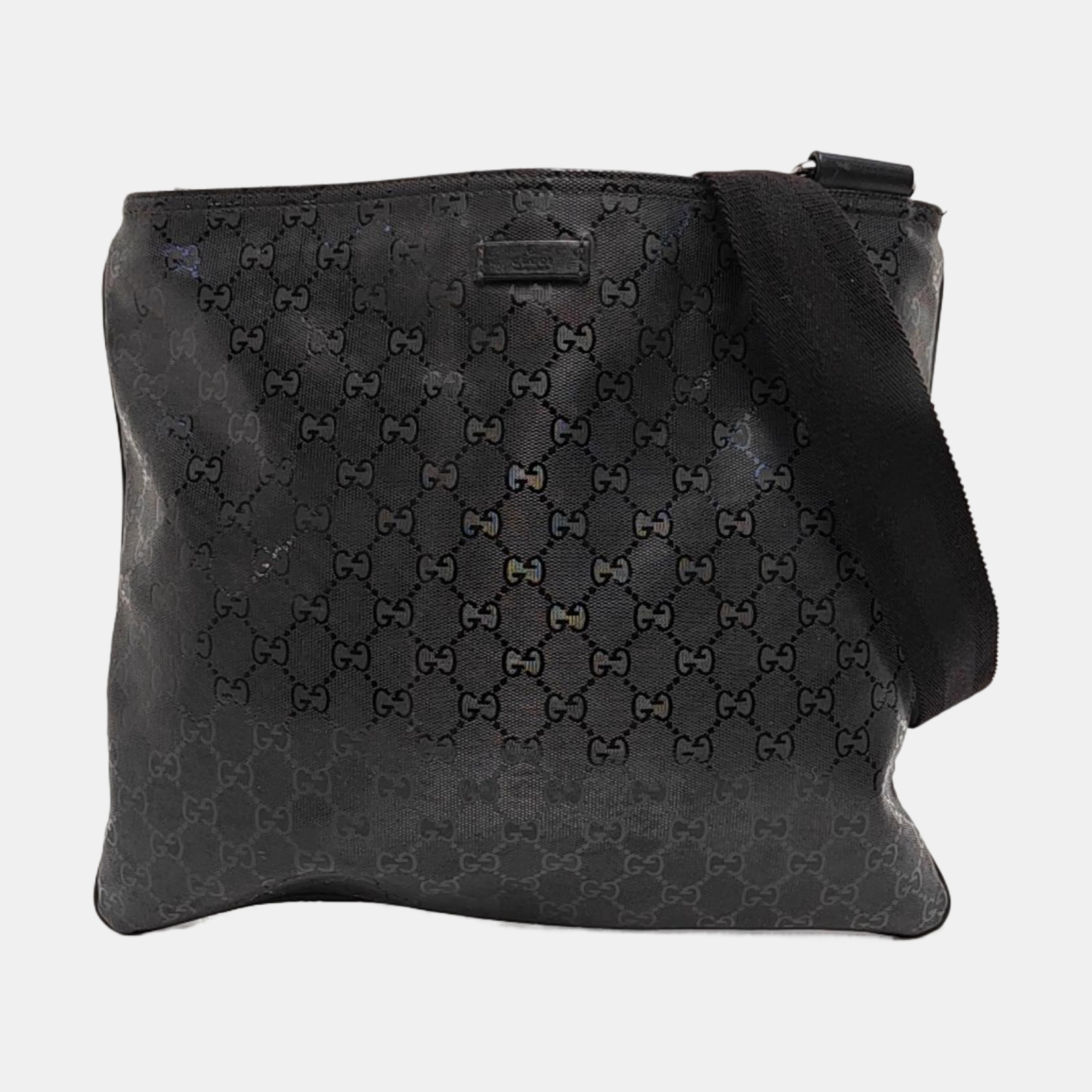 Monogram Coated Canvas Shoulder Bag Black