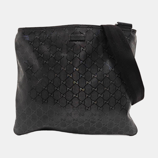 Monogram Coated Canvas Shoulder Bag Black