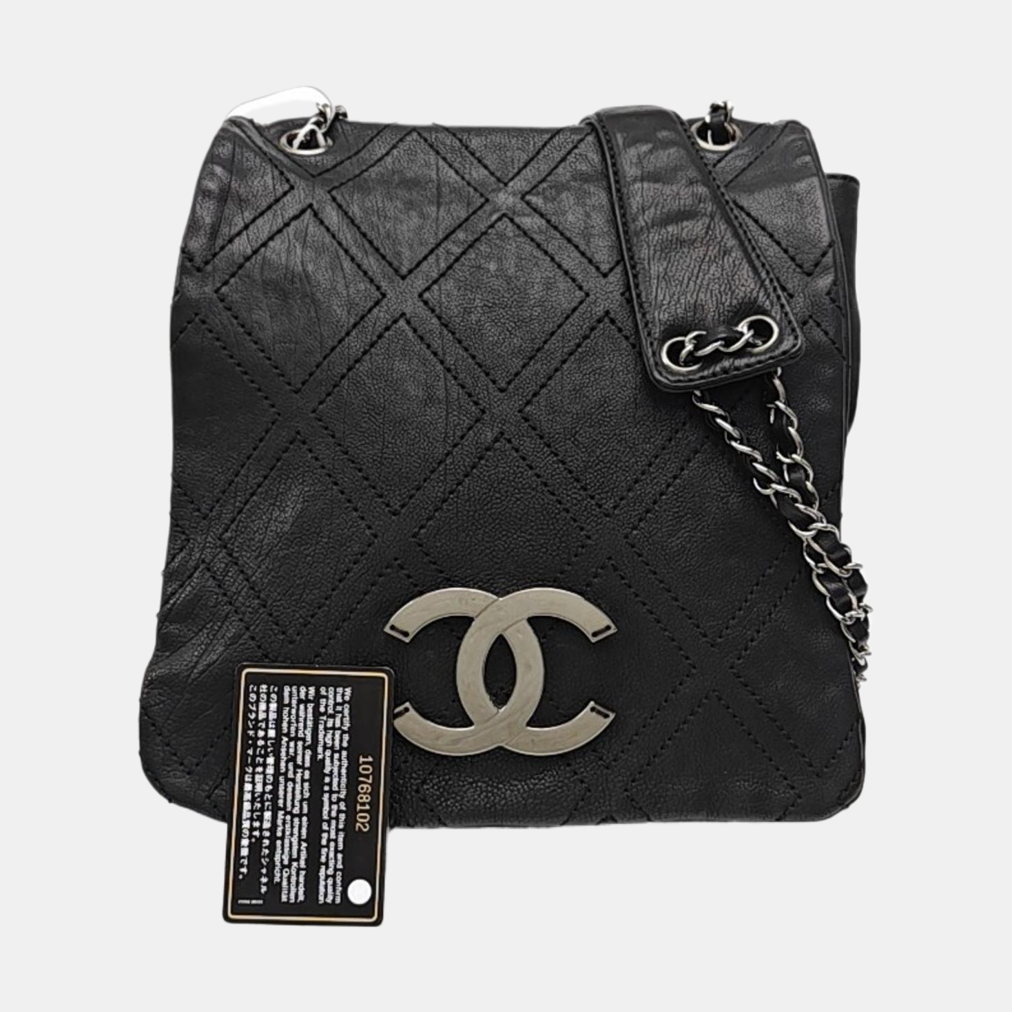 Quilted Calfskin Shoulder Bag Black