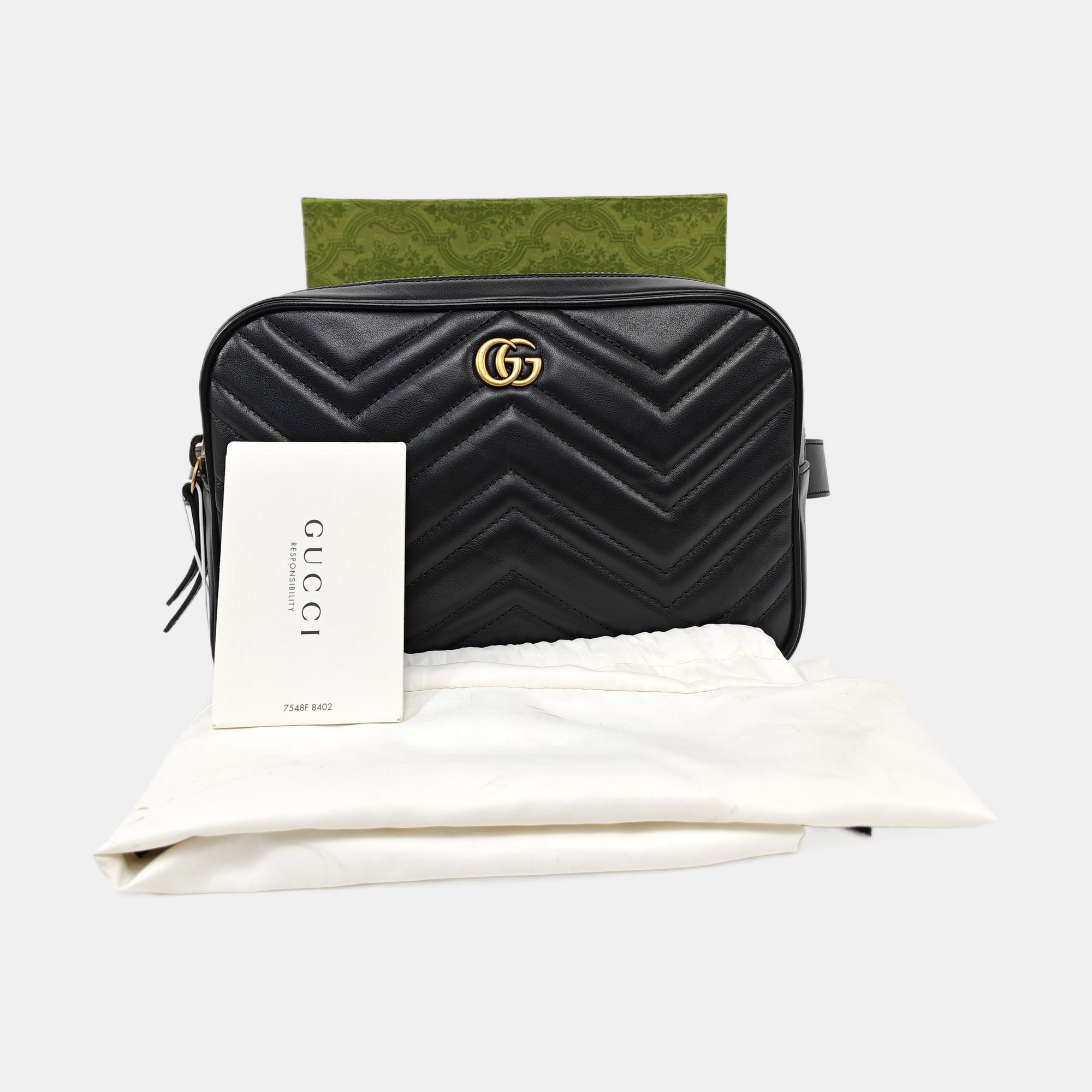 GG Marmont Small Quilted Calfskin Black