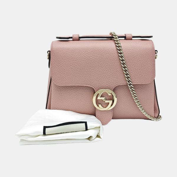 Interlocking G Large Calfskin Pink