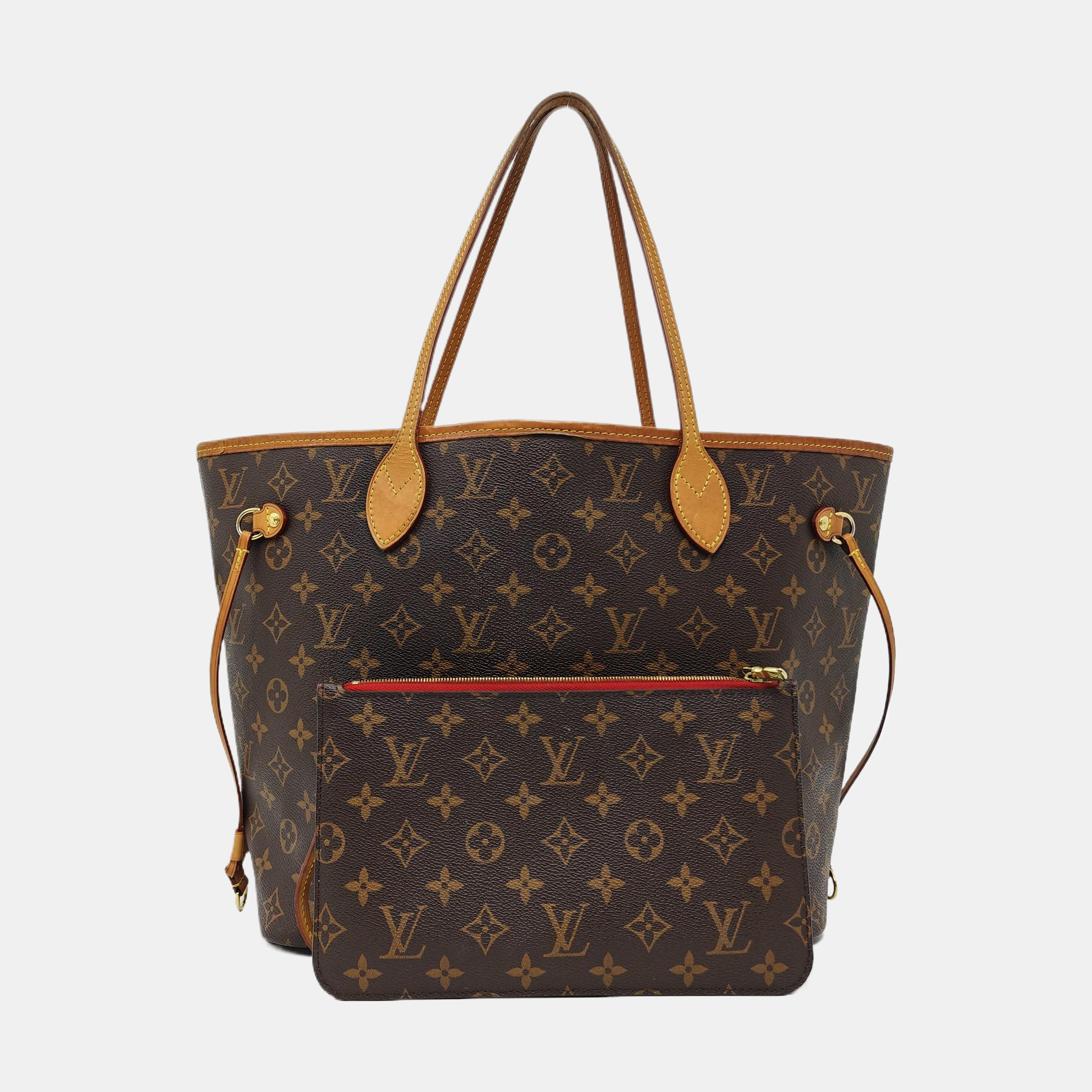 NEVERFULL MM Monogram Coated Canvas Brown