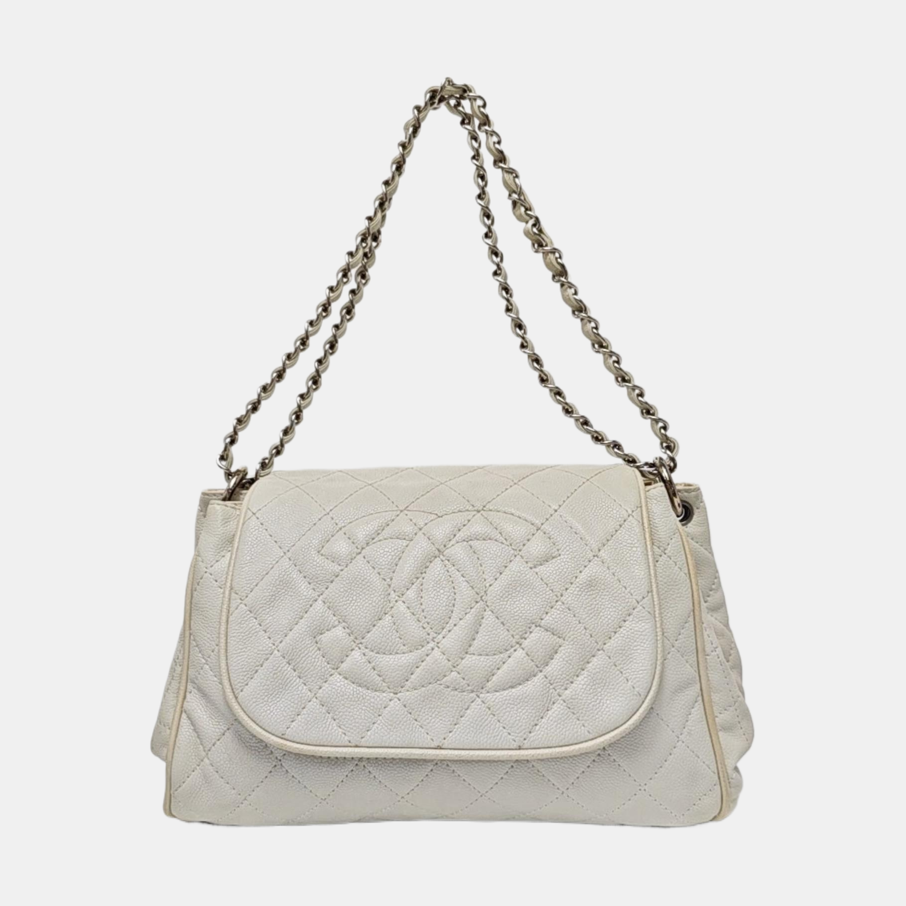 Quilted Grained Calfskin White