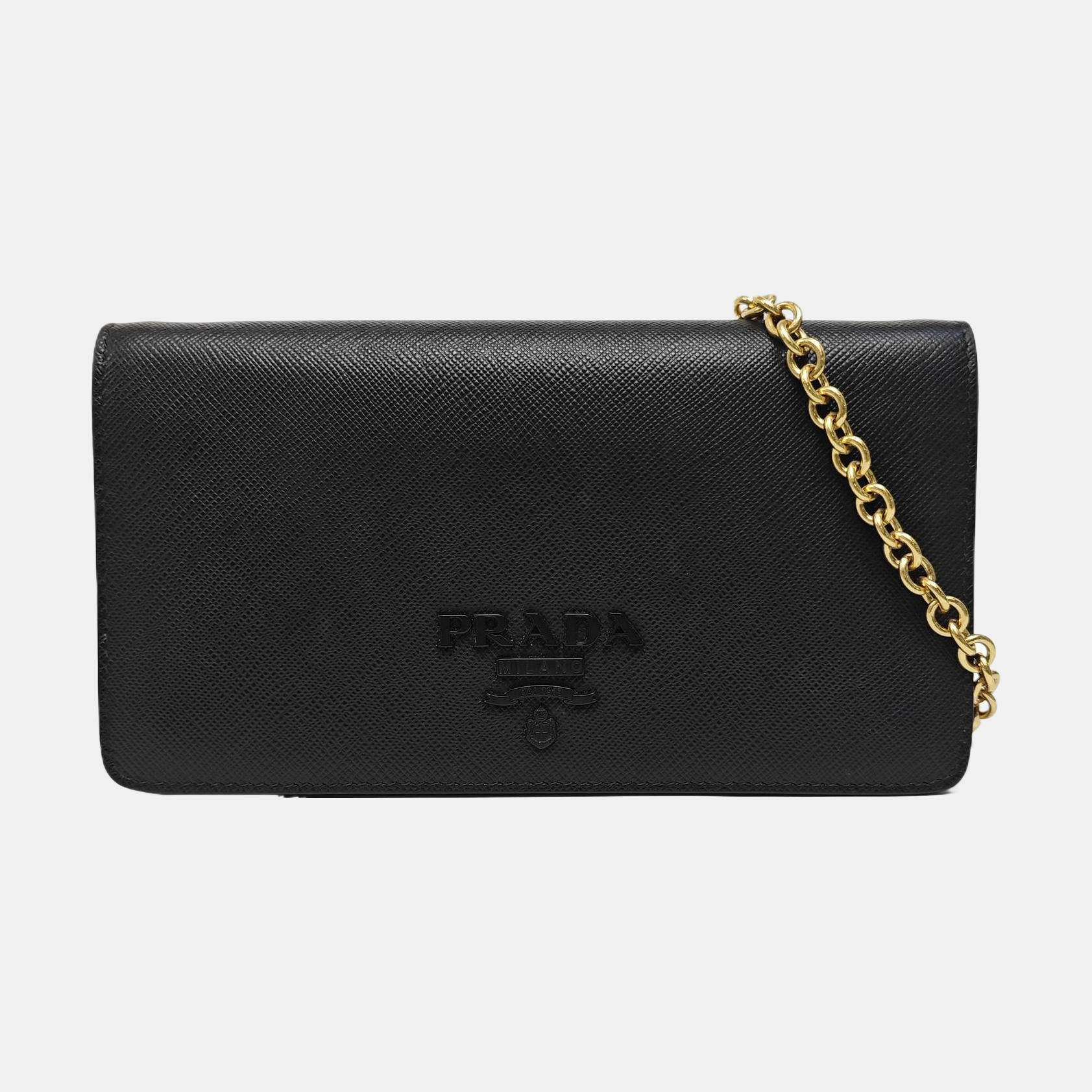 Saffiano Calfskin Shoulder Bag Black