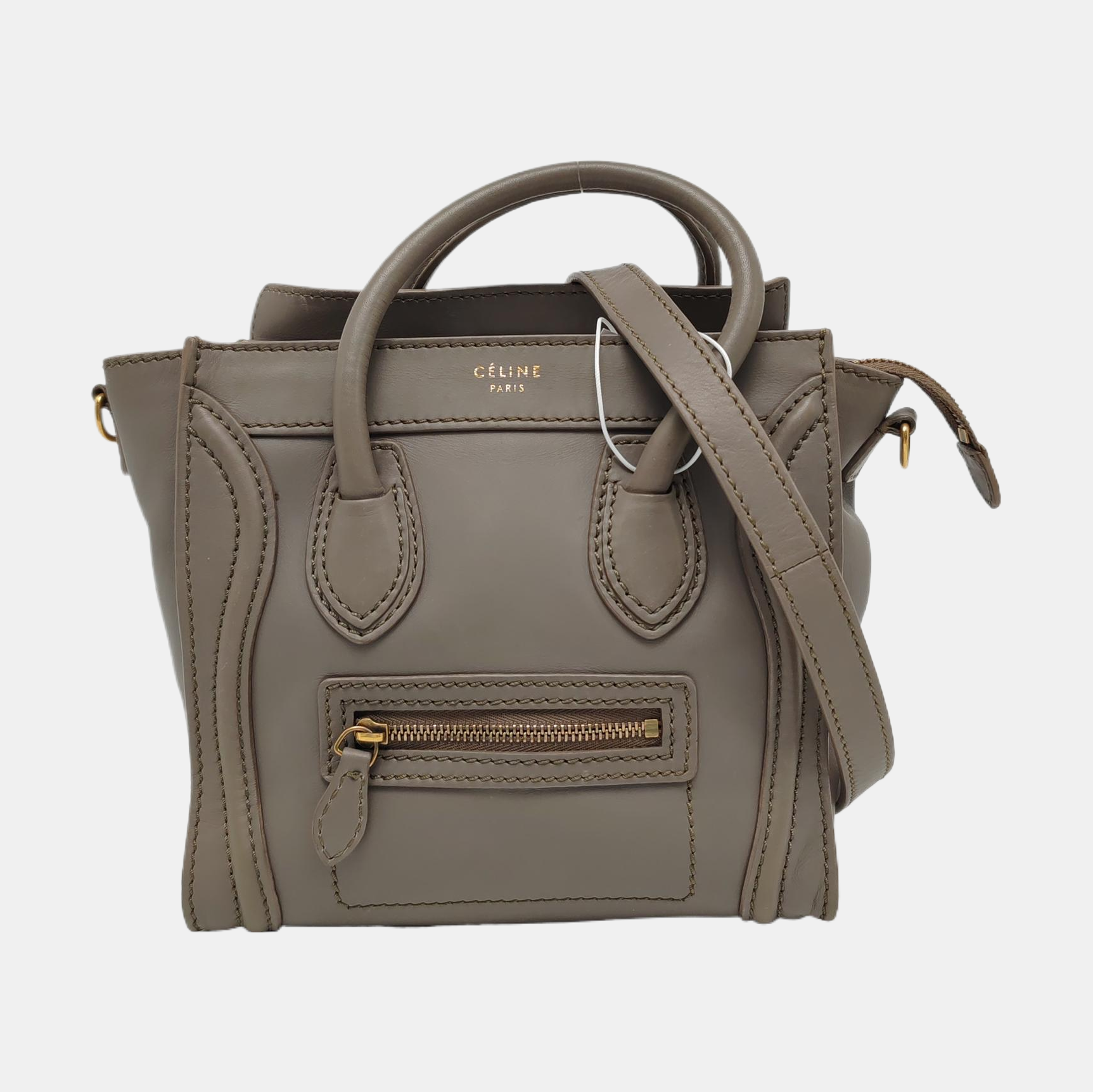 Authenticated pre-owned  LUGGAGE Nano Calfskin Gray - Tote Bag at Looply