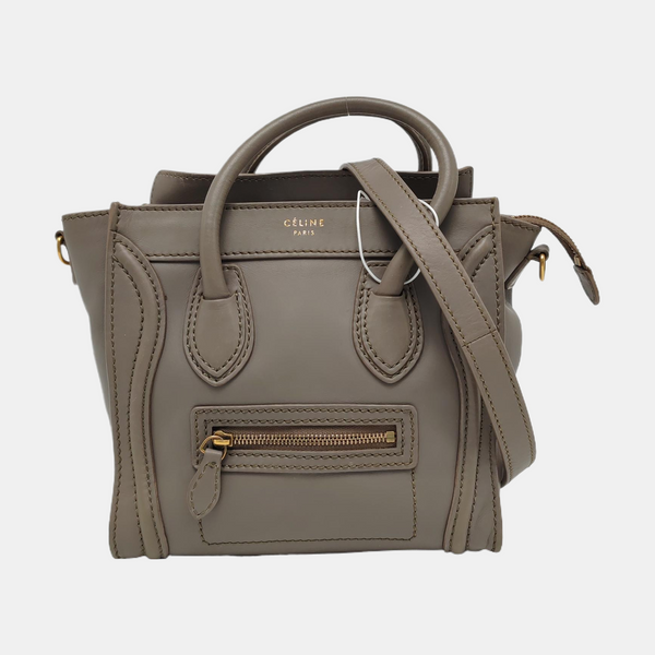 Authenticated pre-owned  LUGGAGE Nano Calfskin Gray - Tote Bag at Looply