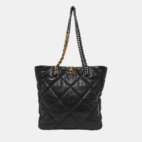 CHANEL 19 Large Quilted Lambskin Black