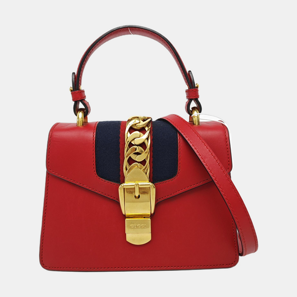 Sylvie Mini Calfskin Red