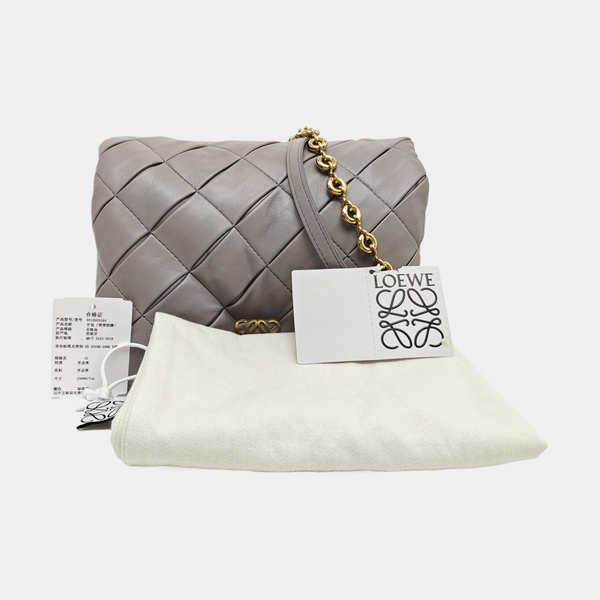Quilted Lambskin Shoulder Bag Gray