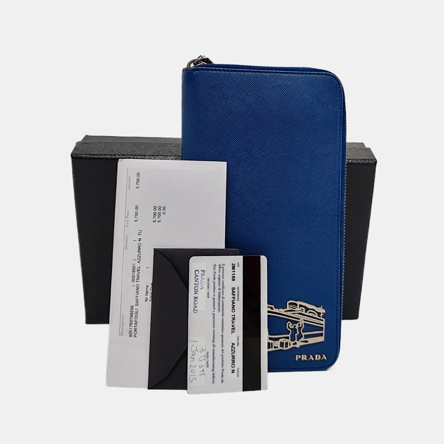 Saffiano Calfskin Wallet Blue