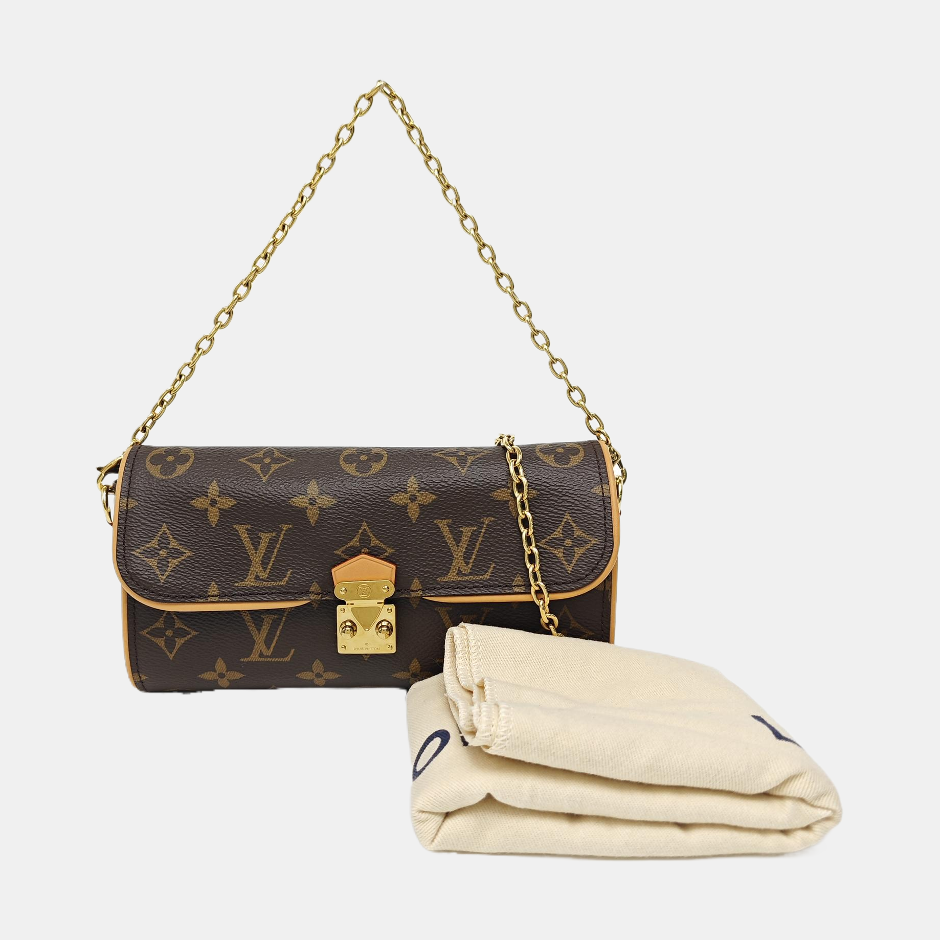 Pochette Camille Monogram Coated Canvas Brown