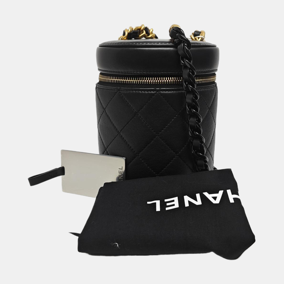VANITY CASE Small Quilted Lambskin Black