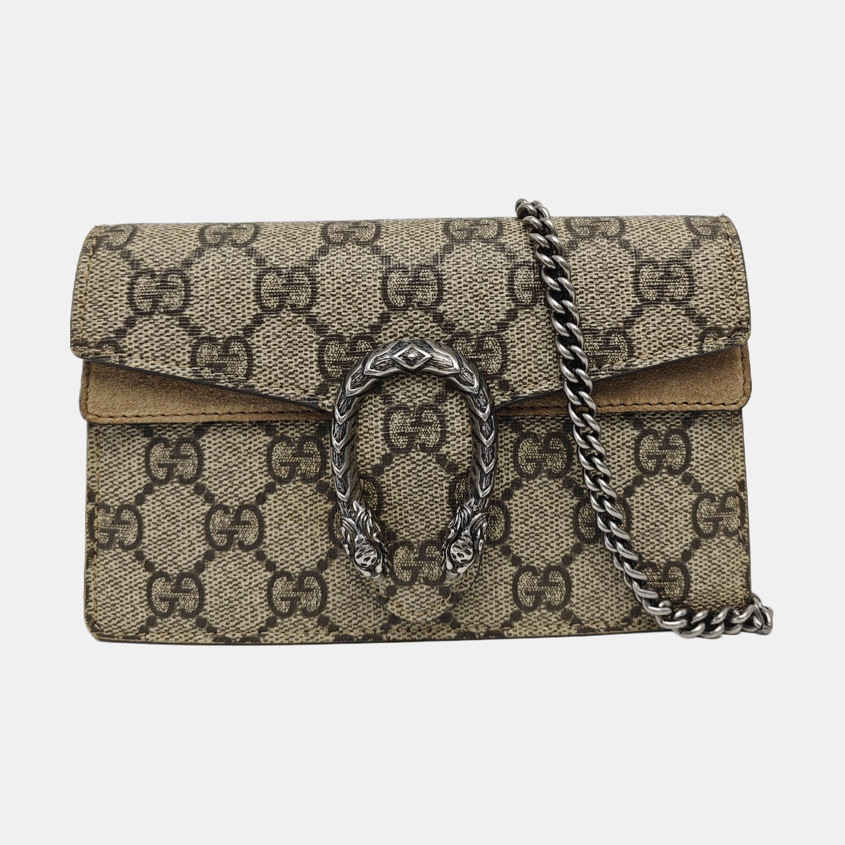 Dionysus Super Mini Monogram Coated Canvas Beige