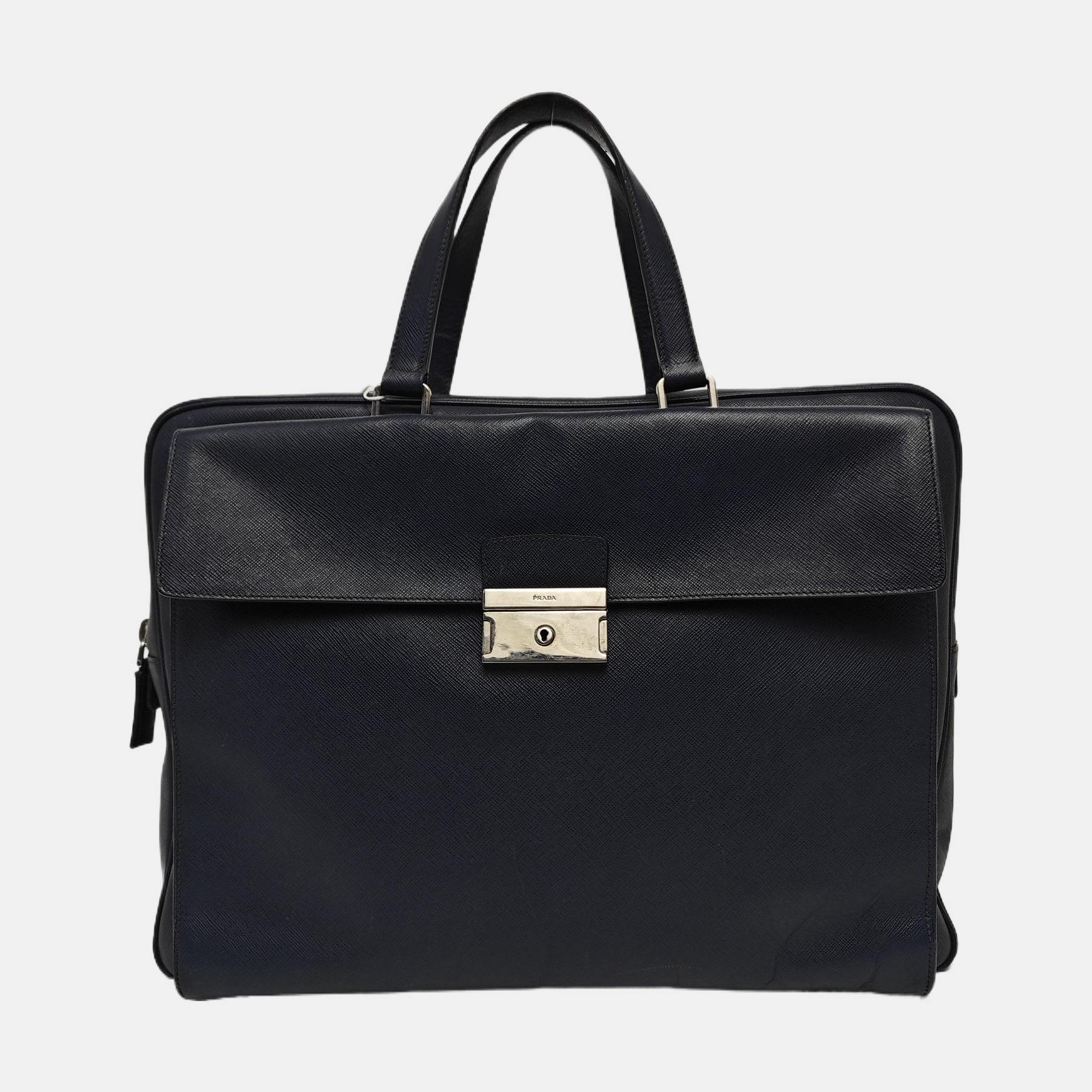 Calfskin Top Handle Bag Blue