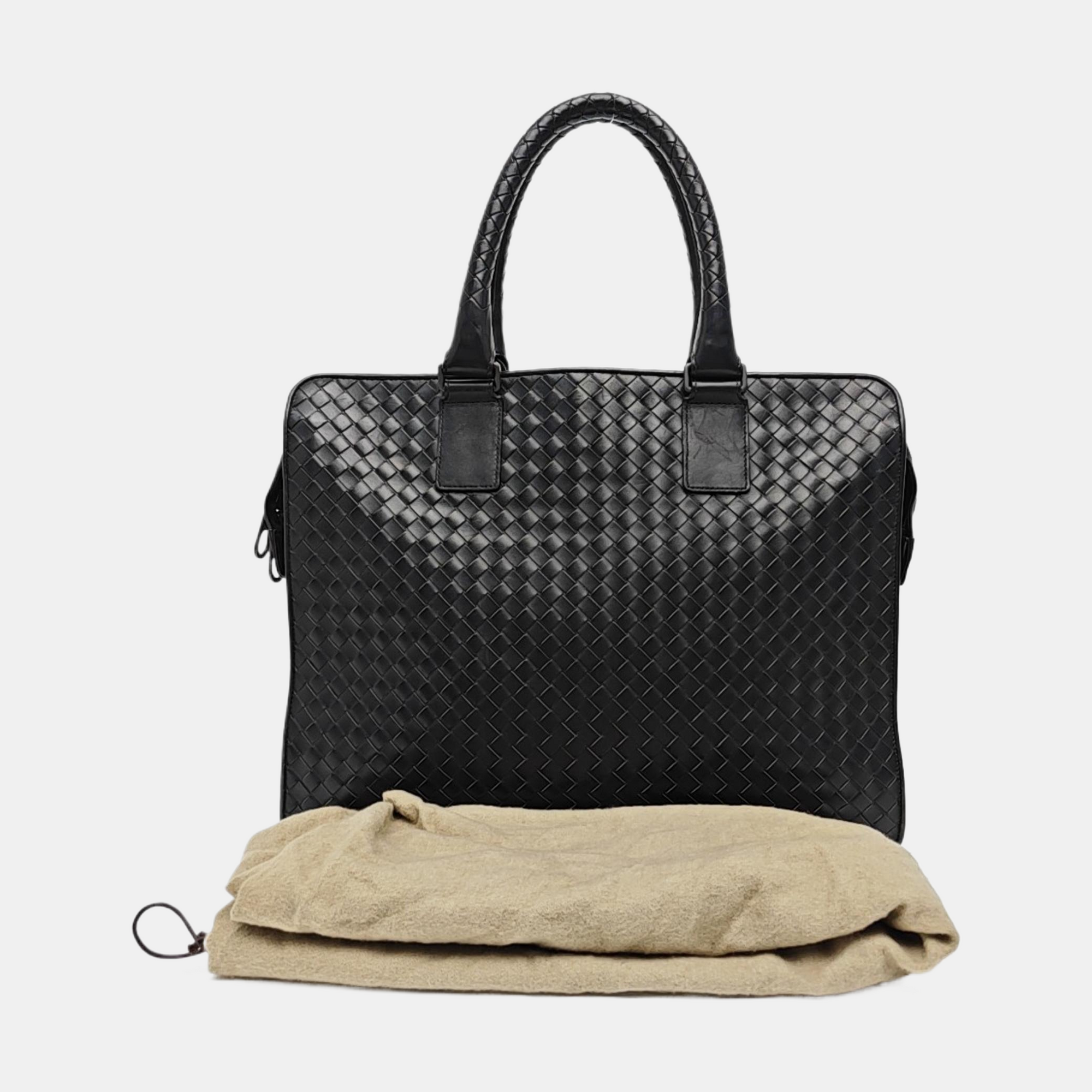 Calfskin Top Handle Bag Black