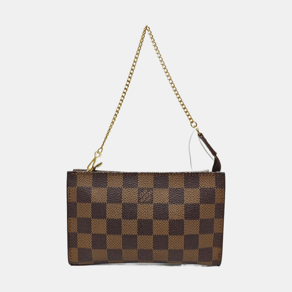 Authenticated pre-owned  BUCKET Damier Ebene Coated Canvas Brown - Clutch at Looply