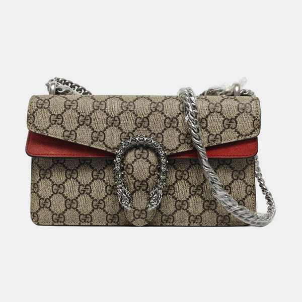 Dionysus Small Monogram Coated Canvas Beige