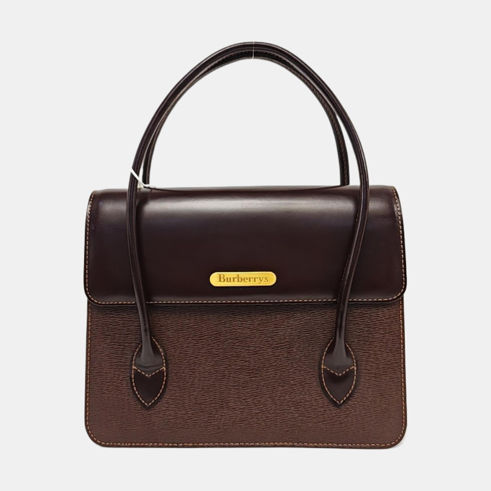 Calfskin Top Handle Bag Brown