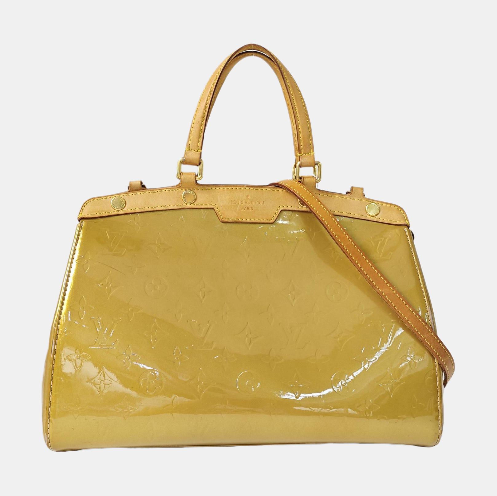 BREA MM Monogram Patent Leather Yellow