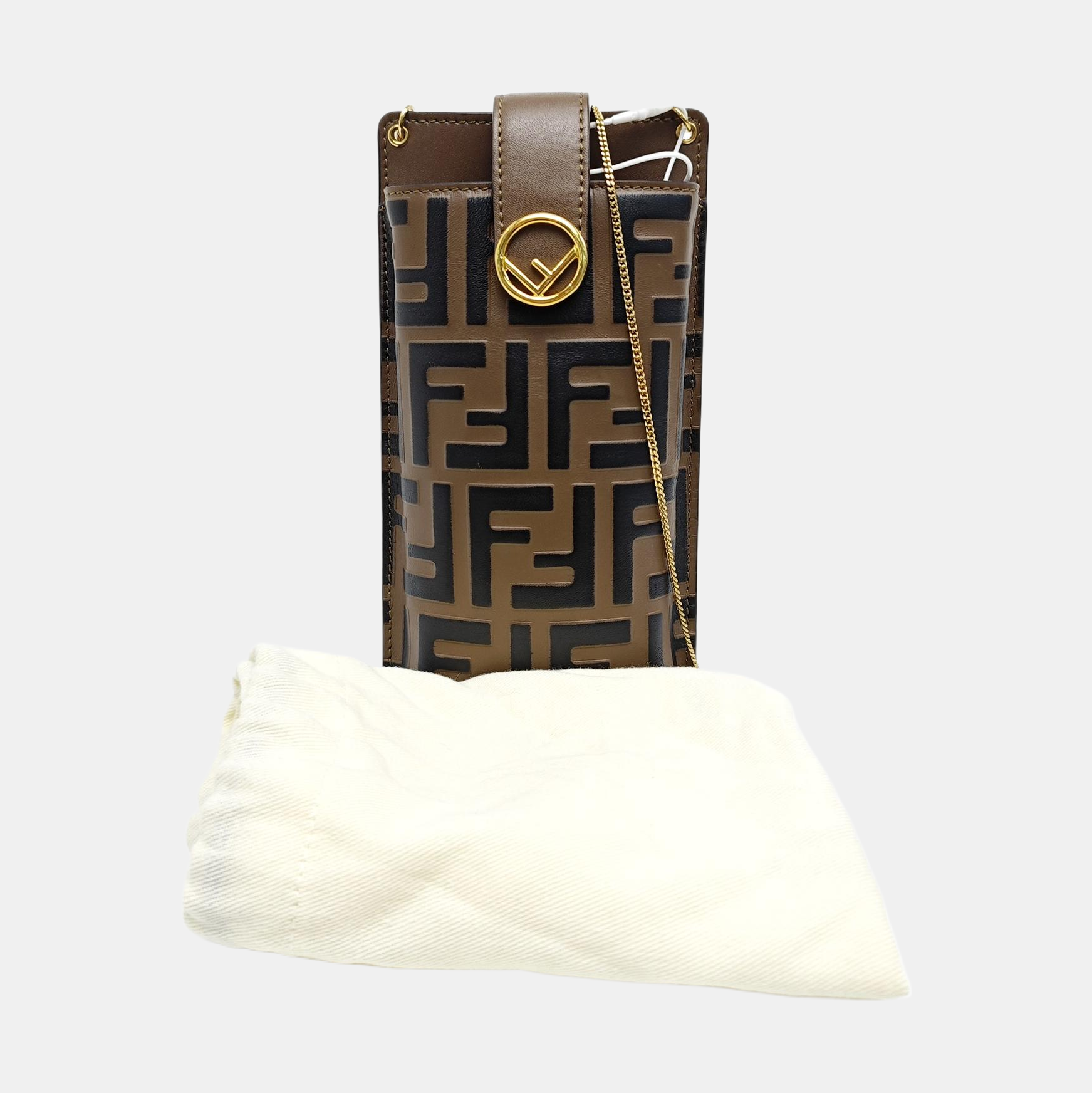 Calfskin Shoulder Bag Brown