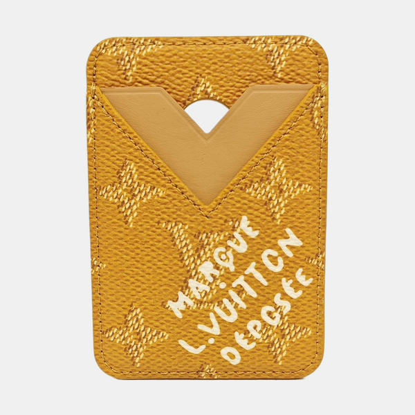 Monogram Coated Canvas Card Holder Yellow