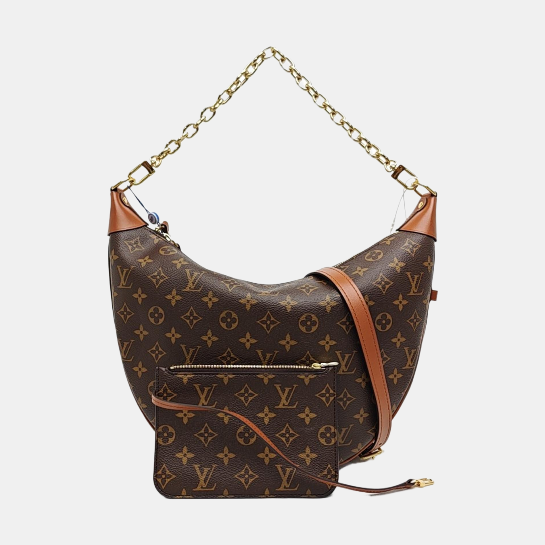 LOOP HOBO Monogram Coated Canvas Brown