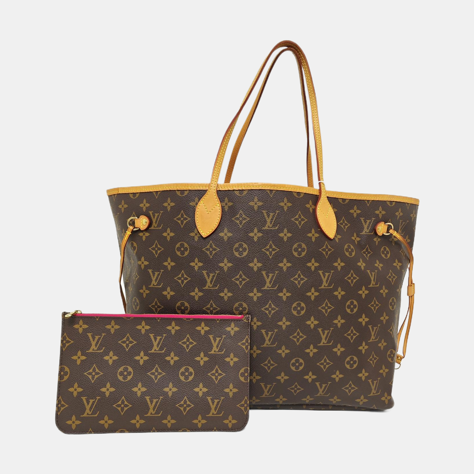 NEVERFULL GM Monogram Coated Canvas Brown