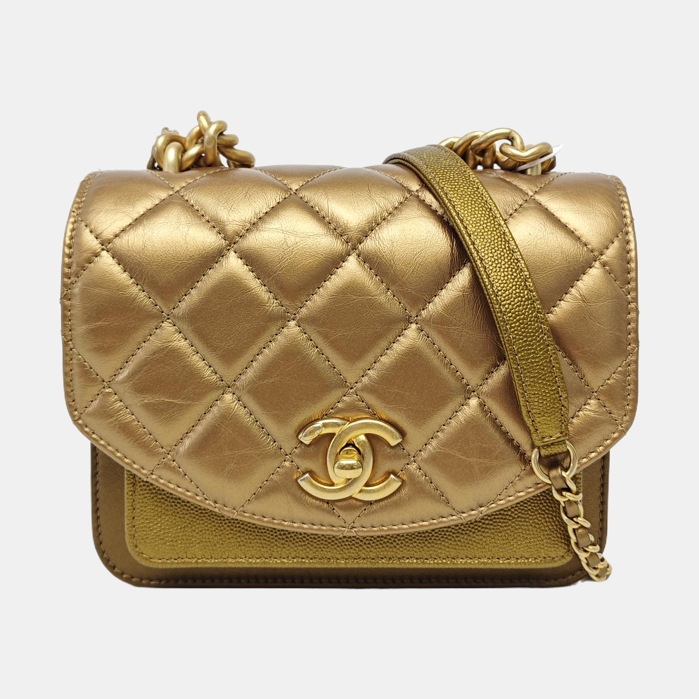 Quilted Calfskin Shoulder Bag Gold
