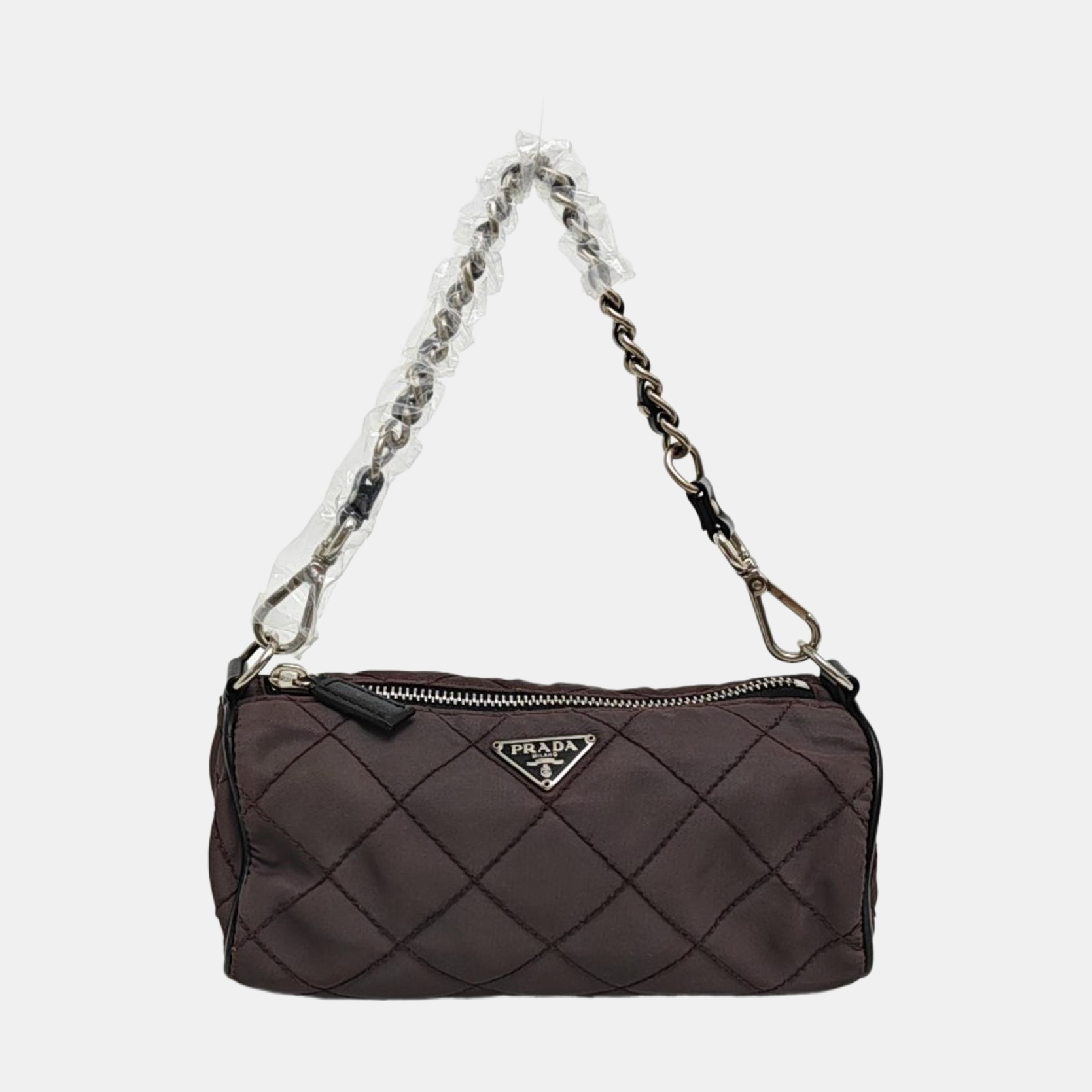 Quilted Nylon Top Handle Bag Purple