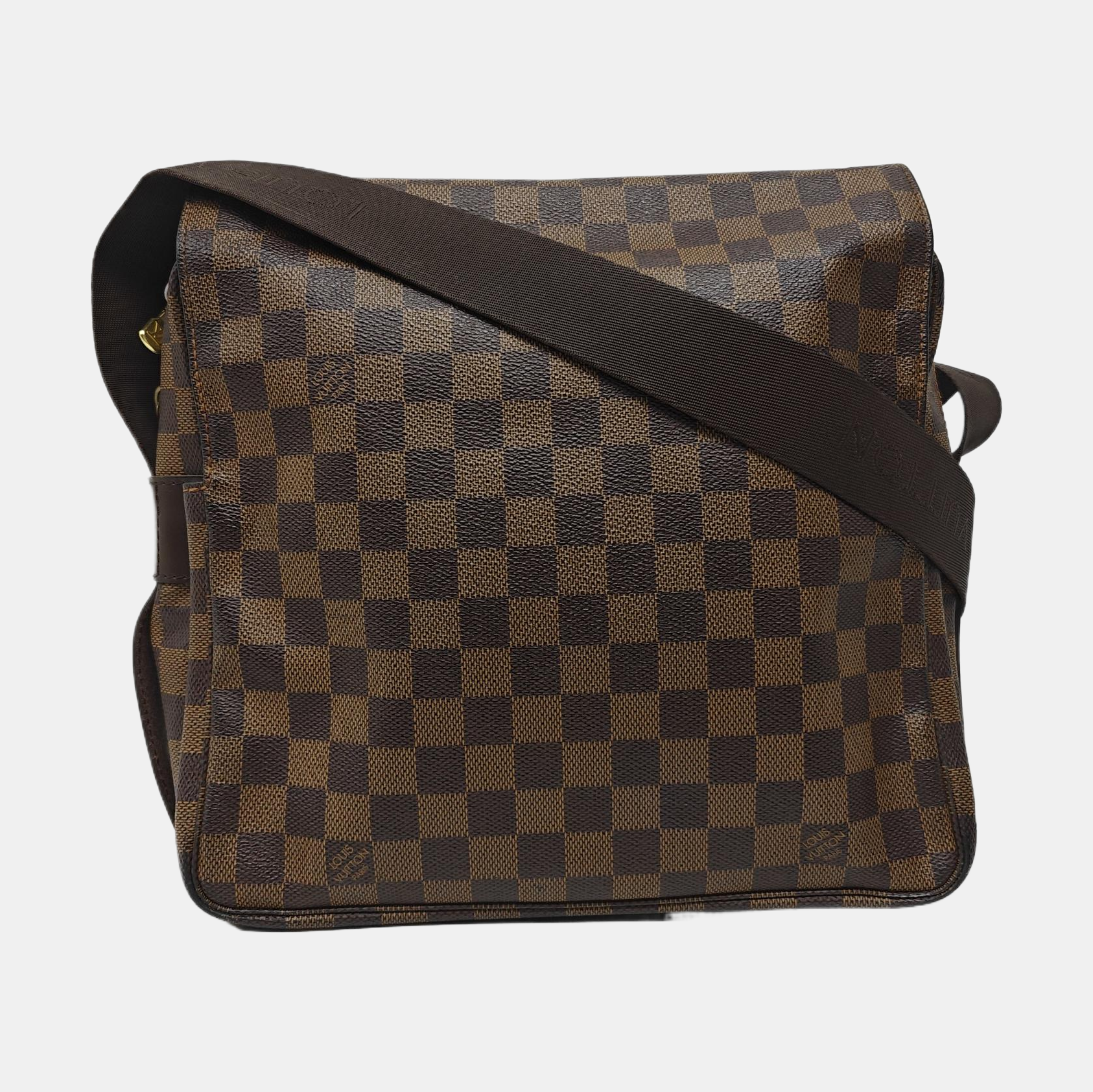 NAVIGLIO Damier Ebene Coated Canvas Brown