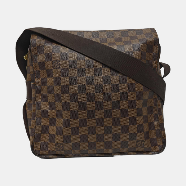 NAVIGLIO Damier Ebene Coated Canvas Brown