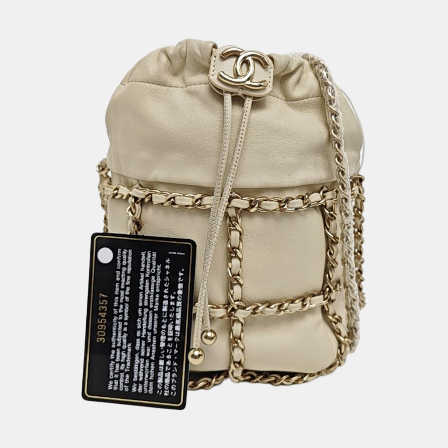 DRAWSTRING Lambskin Beige