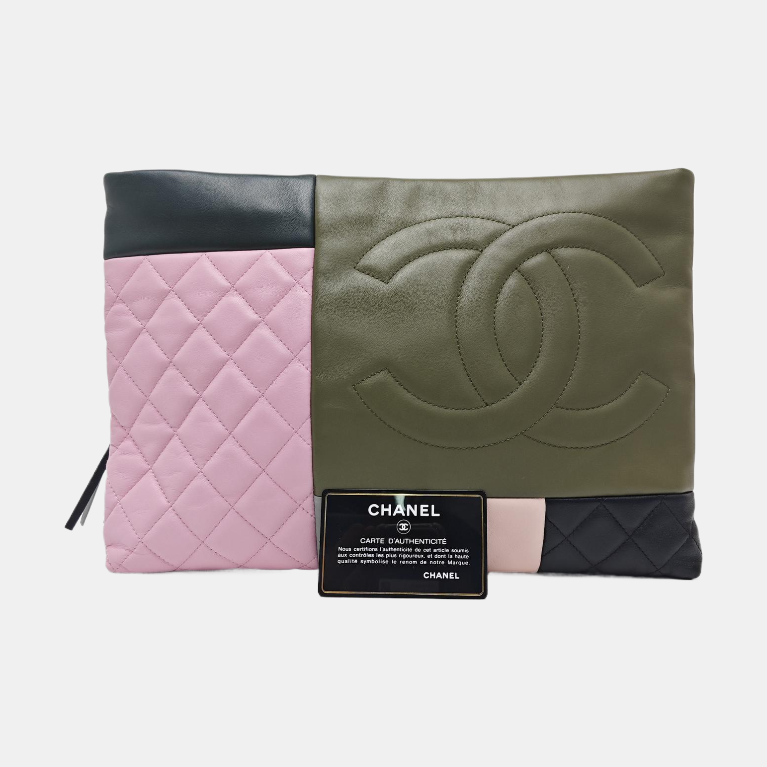 Quilted Lambskin Clutch Multicolor