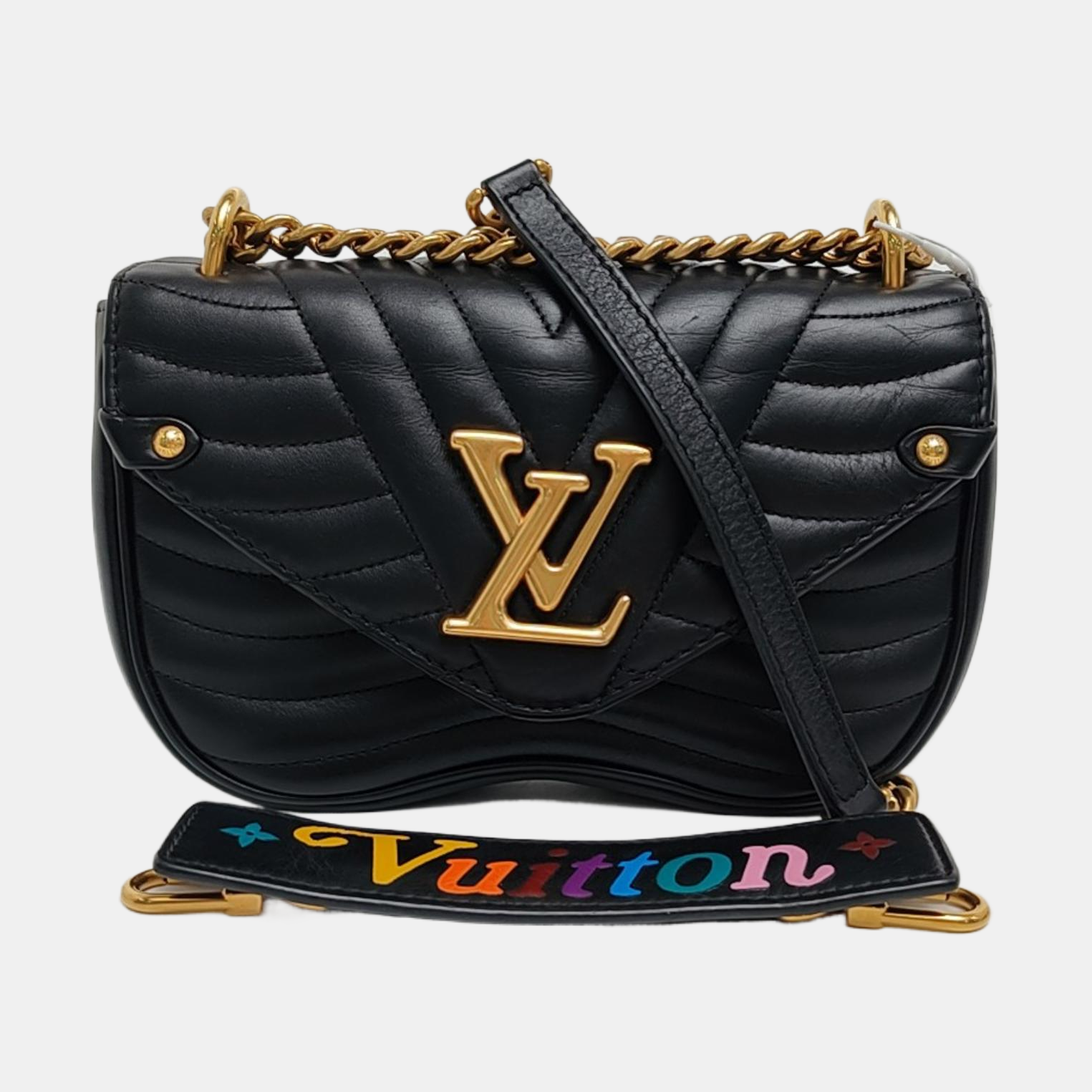 NEW WAVE PM Quilted Calfskin Black