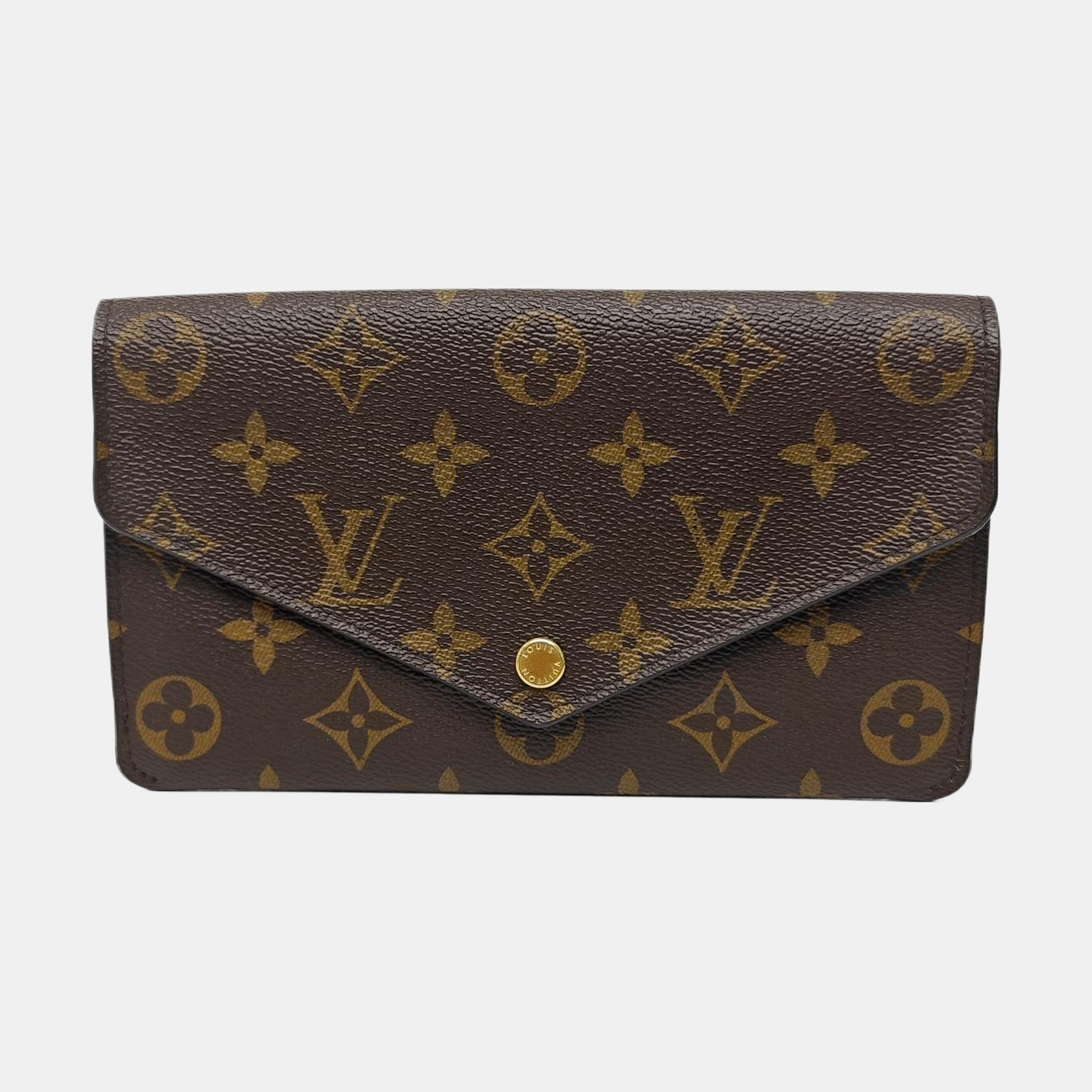 SARAH Monogram Coated Canvas Brown Wallet