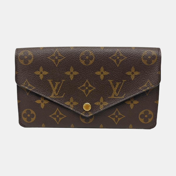 SARAH Monogram Coated Canvas Brown Wallet