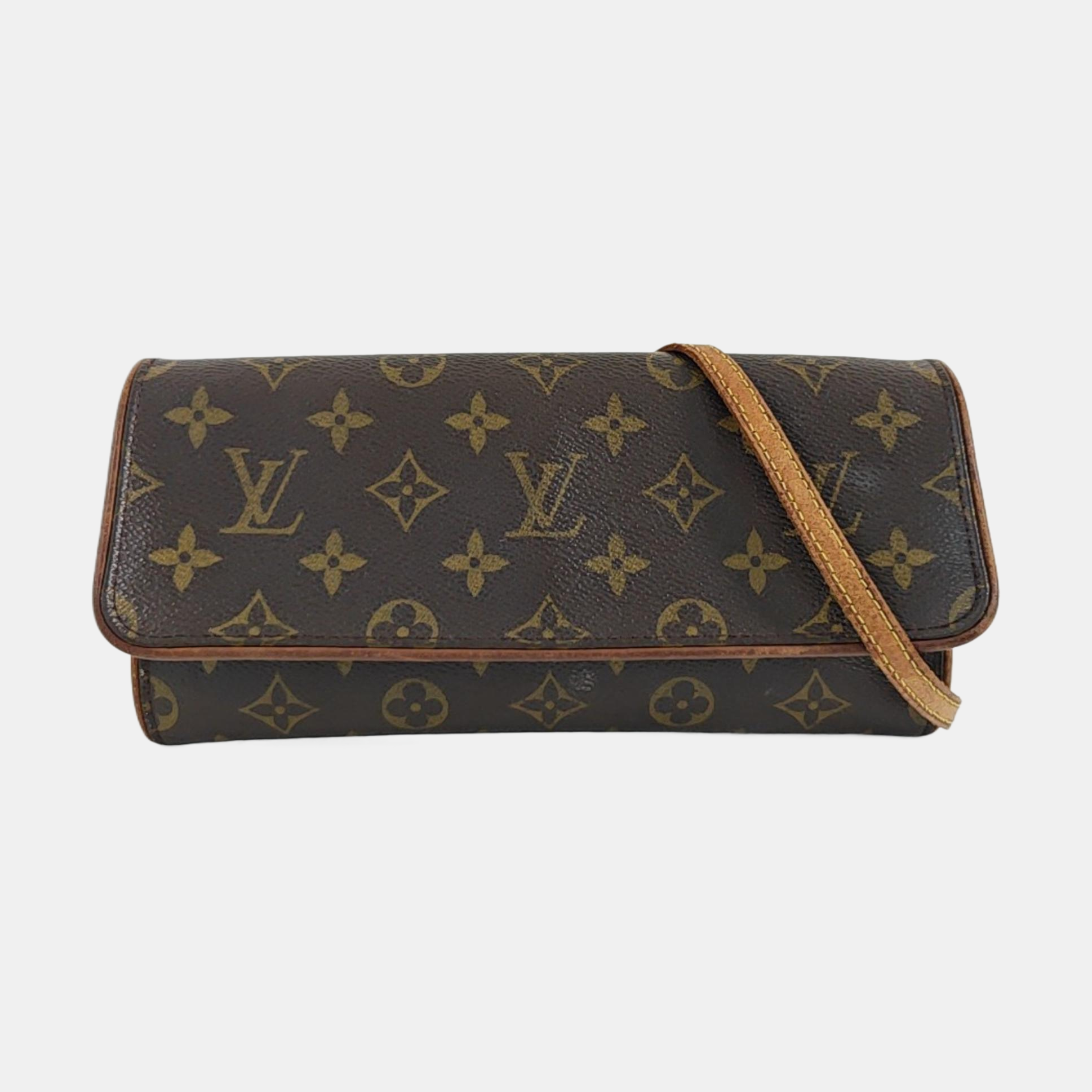 TWIN GM Monogram Coated Canvas Brown