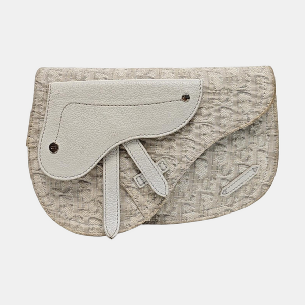 Saddle Medium Oblique Canvas Beige