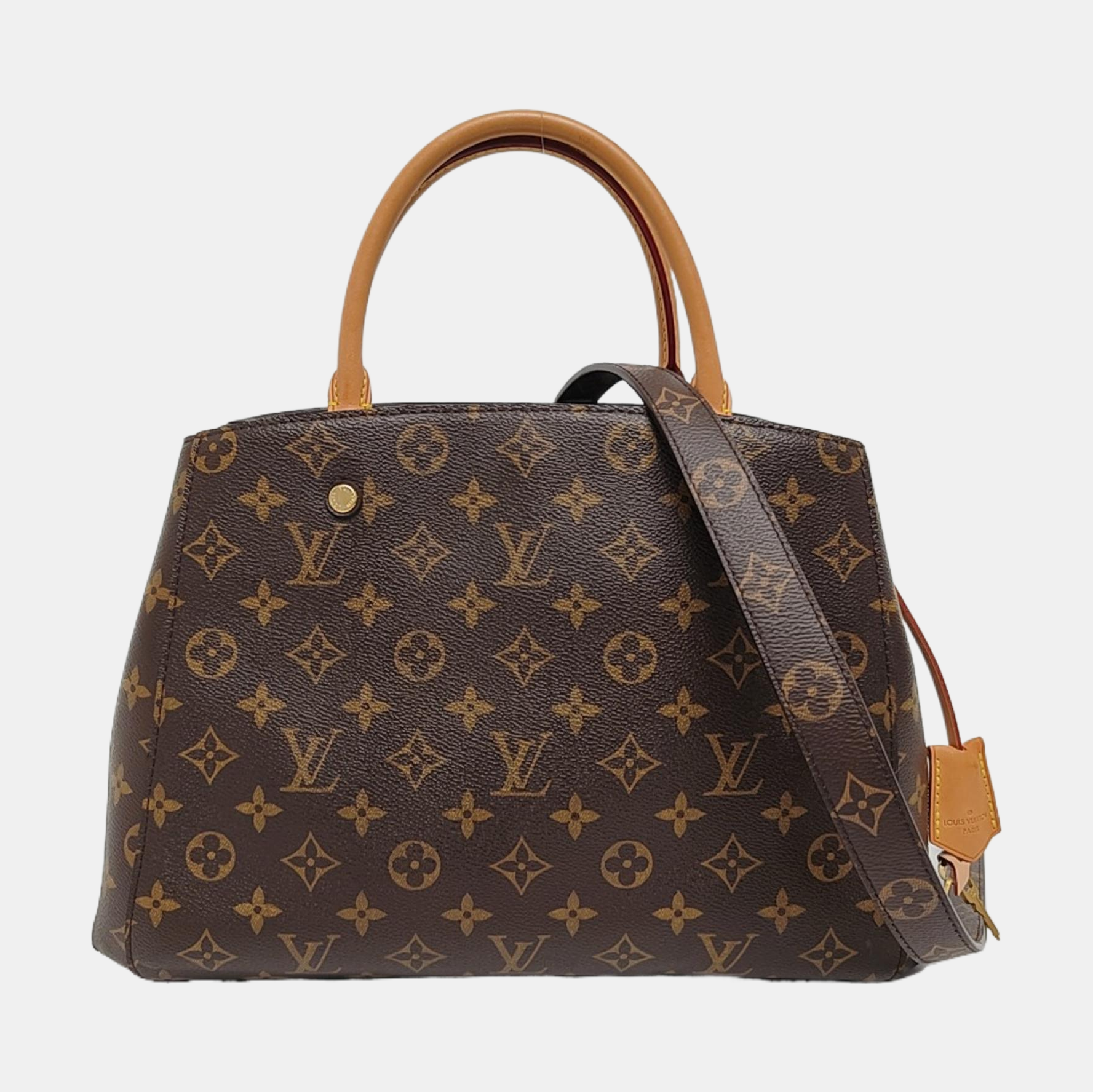 MONTAIGNE GM Monogram Coated Canvas Brown