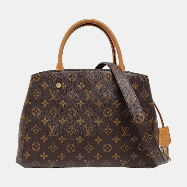 MONTAIGNE GM Monogram Coated Canvas Brown