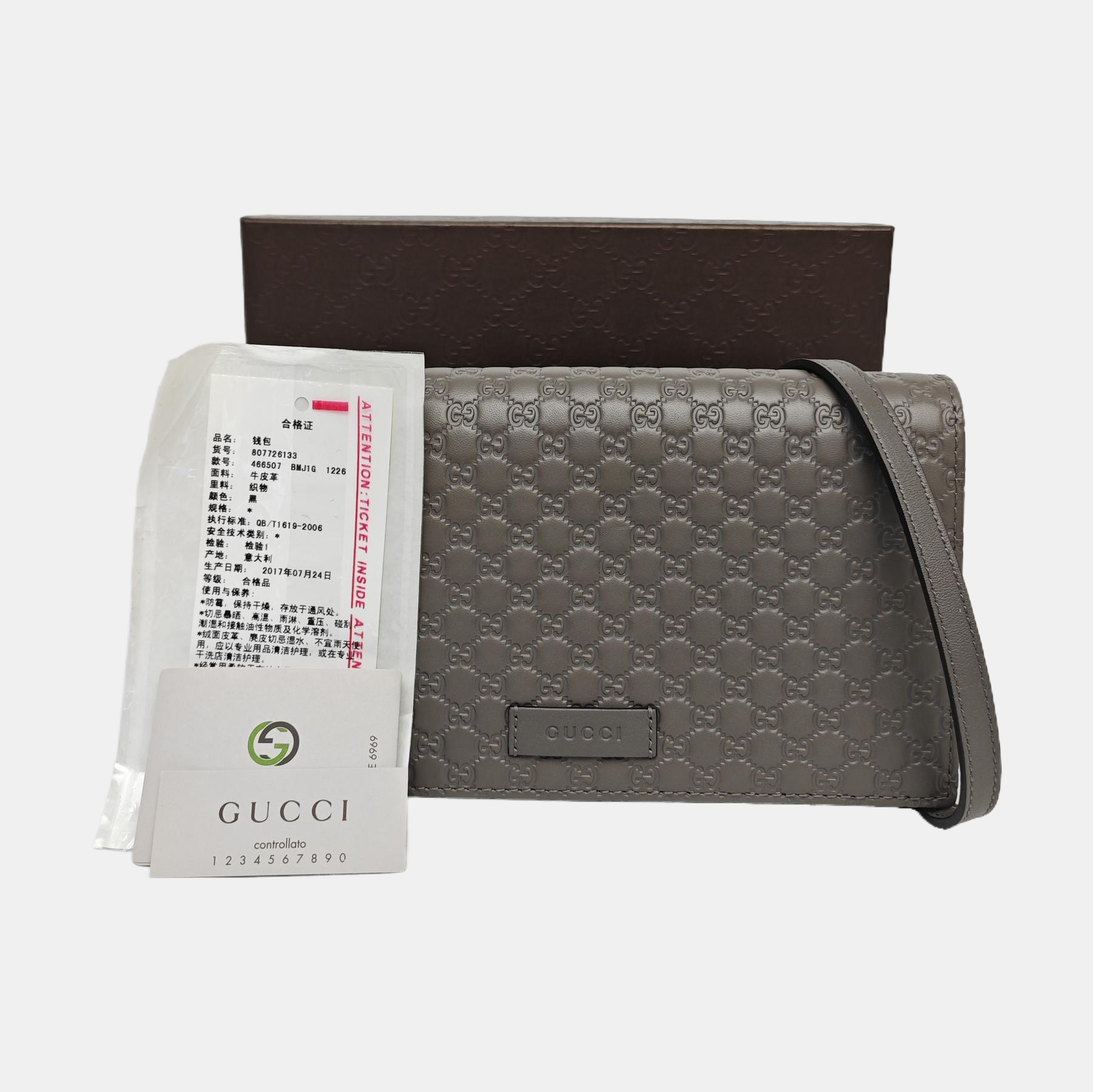 Microguccissima Monogram Calfskin Gray