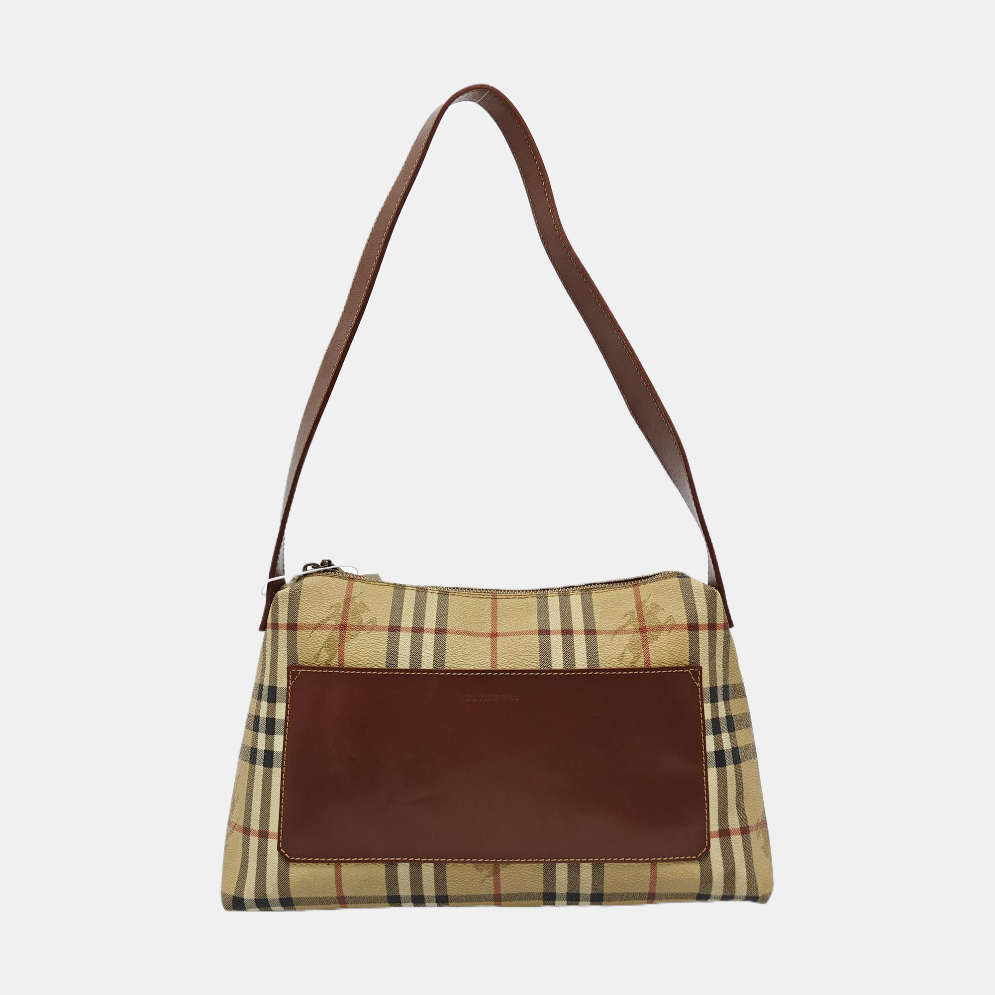 Coated Canvas Shoulder Bag Brown
