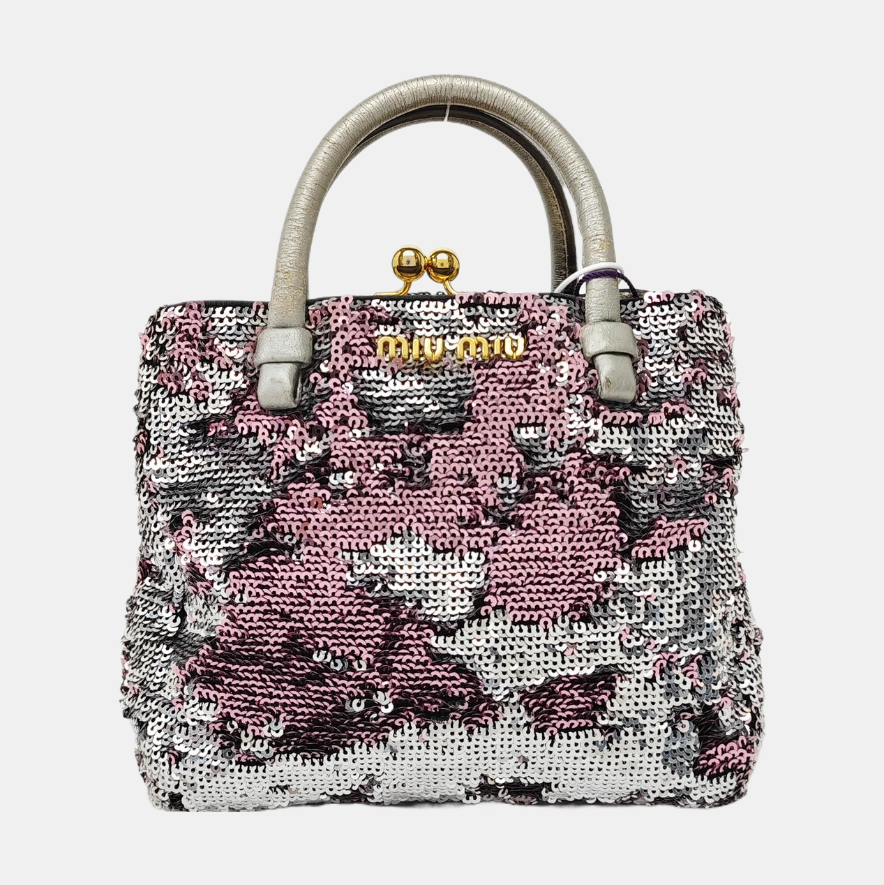 Special Material Top Handle Bag Silver